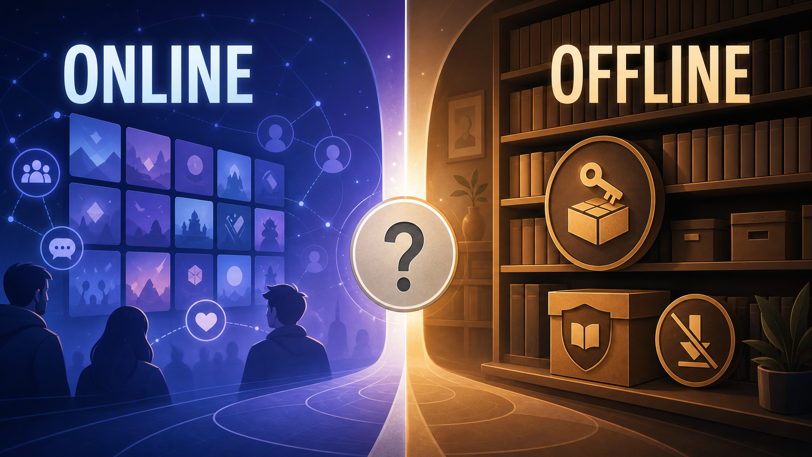 Redaktionelle Illustration zu Steam vs. GOG: Welcher PC-Spiele-Shop passt besser zu deiner Bibliothek?
